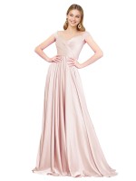Shop Mila Gowns Raja A-Line Off the Shoulder Sweetheart Luxe Satin Prom Dresses UK
