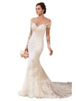 Shop Mila Gowns Mckenzie Long Sleeves Maermaid Sweetheart Lace Wedding Dress UK